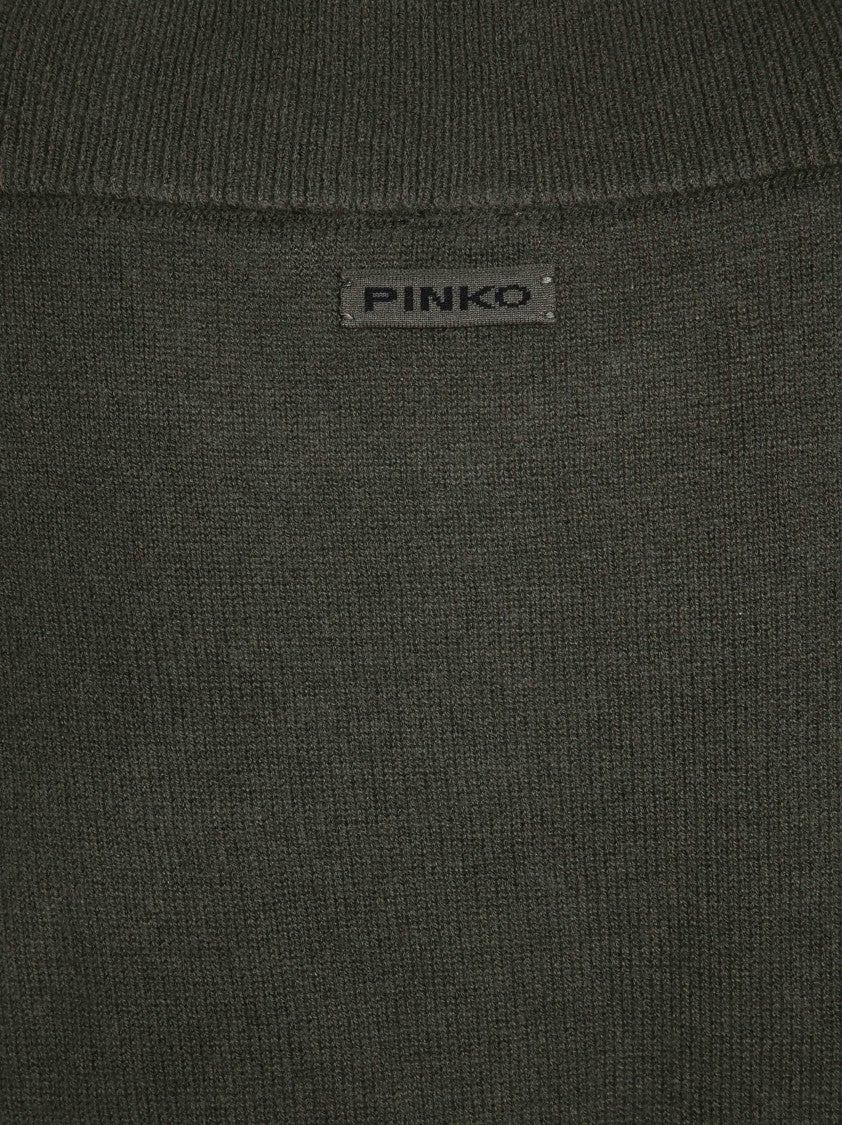 Pinko Gracidio Pure Wool Cropped V-Neck Knitted Top