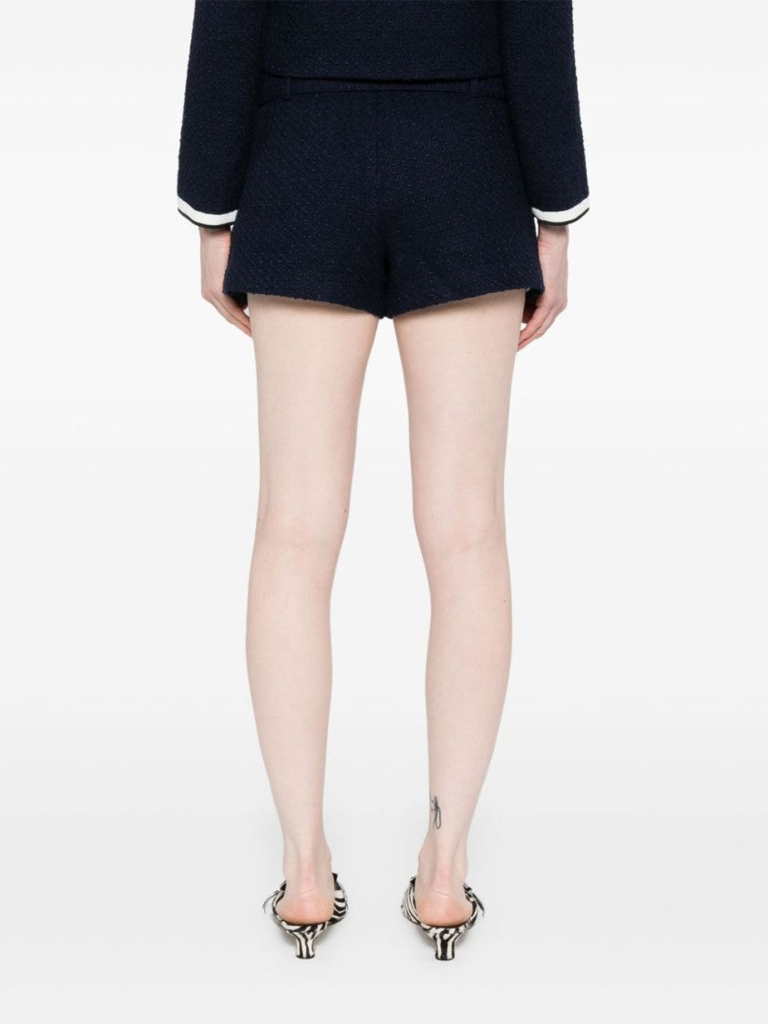 Self-Portrait Navy Boucle Culotte Skirt