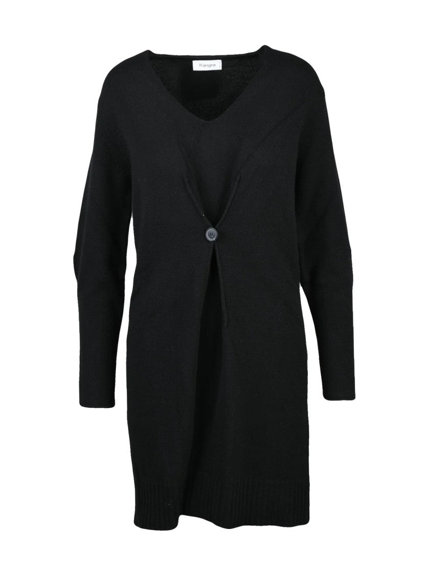 Kangra Kangra Knit Dress With V-Neckline And Buttoned Cuffs