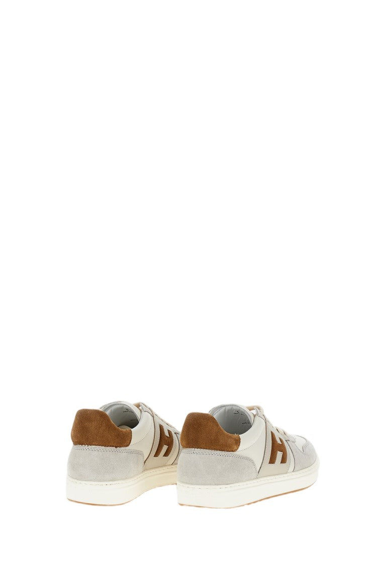 Hogan Leather Low-Top Sneakers With Contrast Suede Inserts