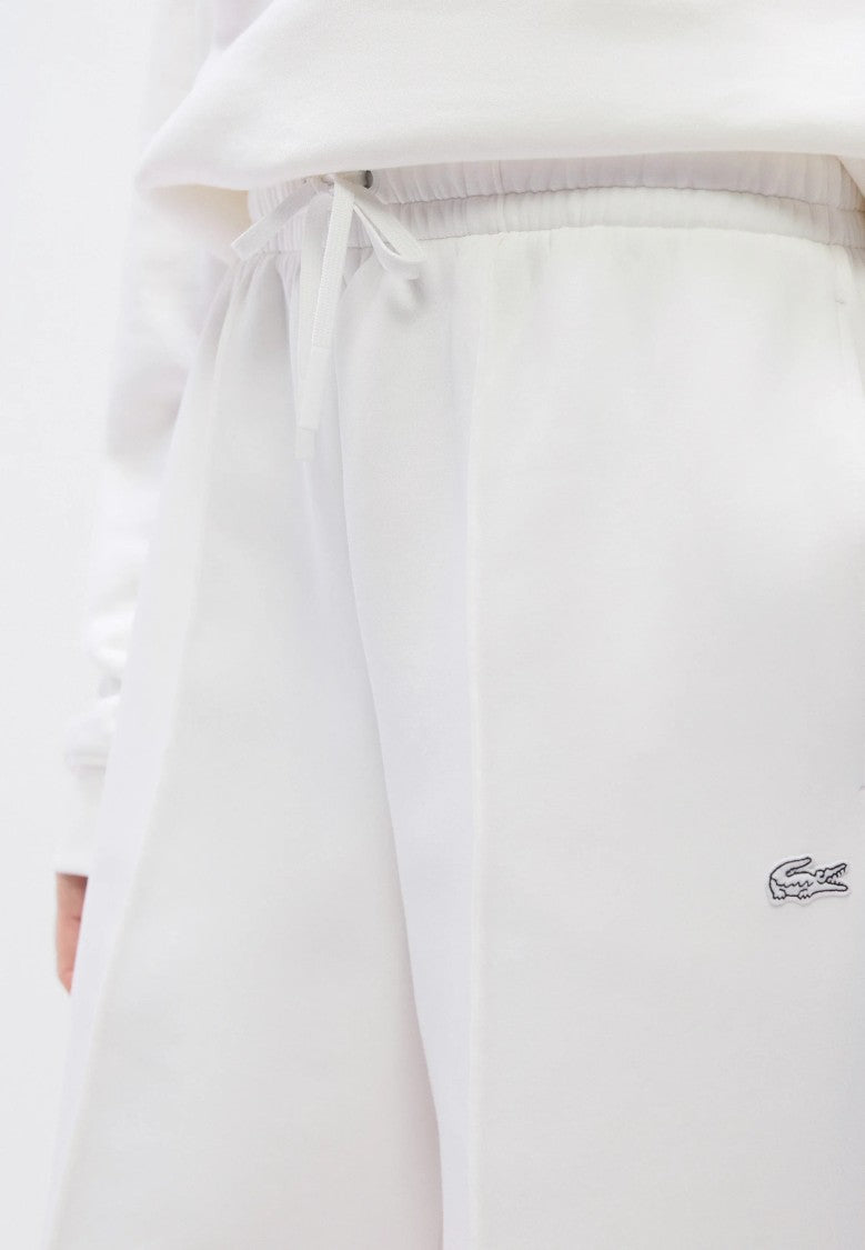 Lacoste White Wide-Leg Jersey Sweatpants