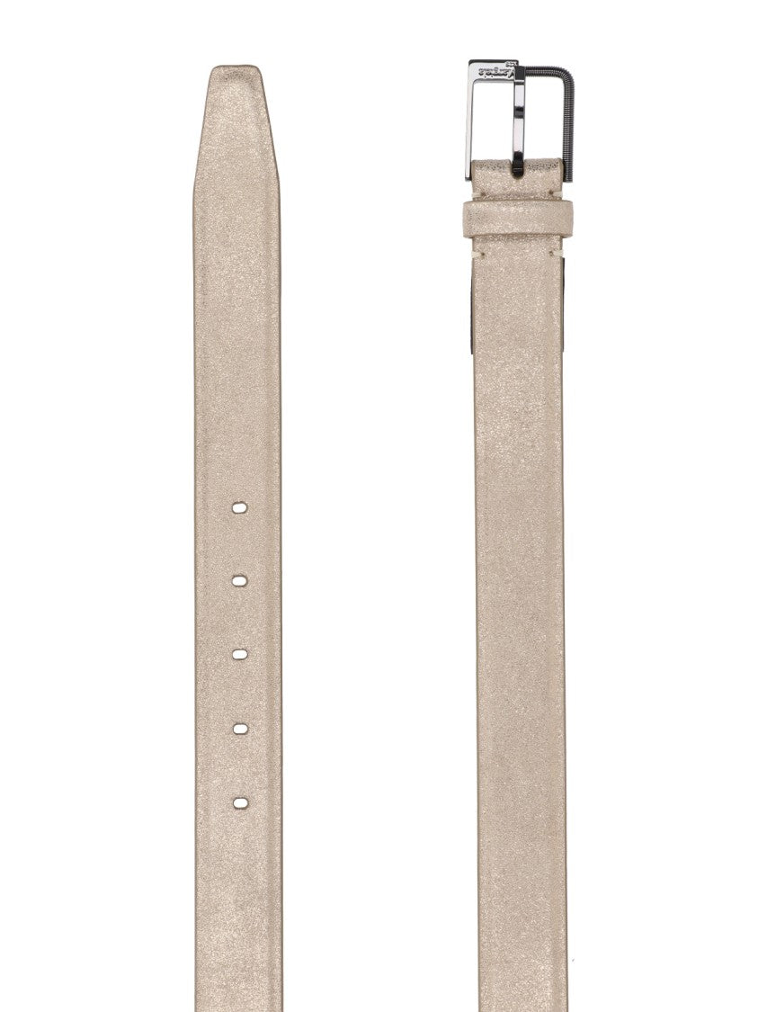 Maison Margiela Cream Belt With Minimalist Design And Classic Buckle