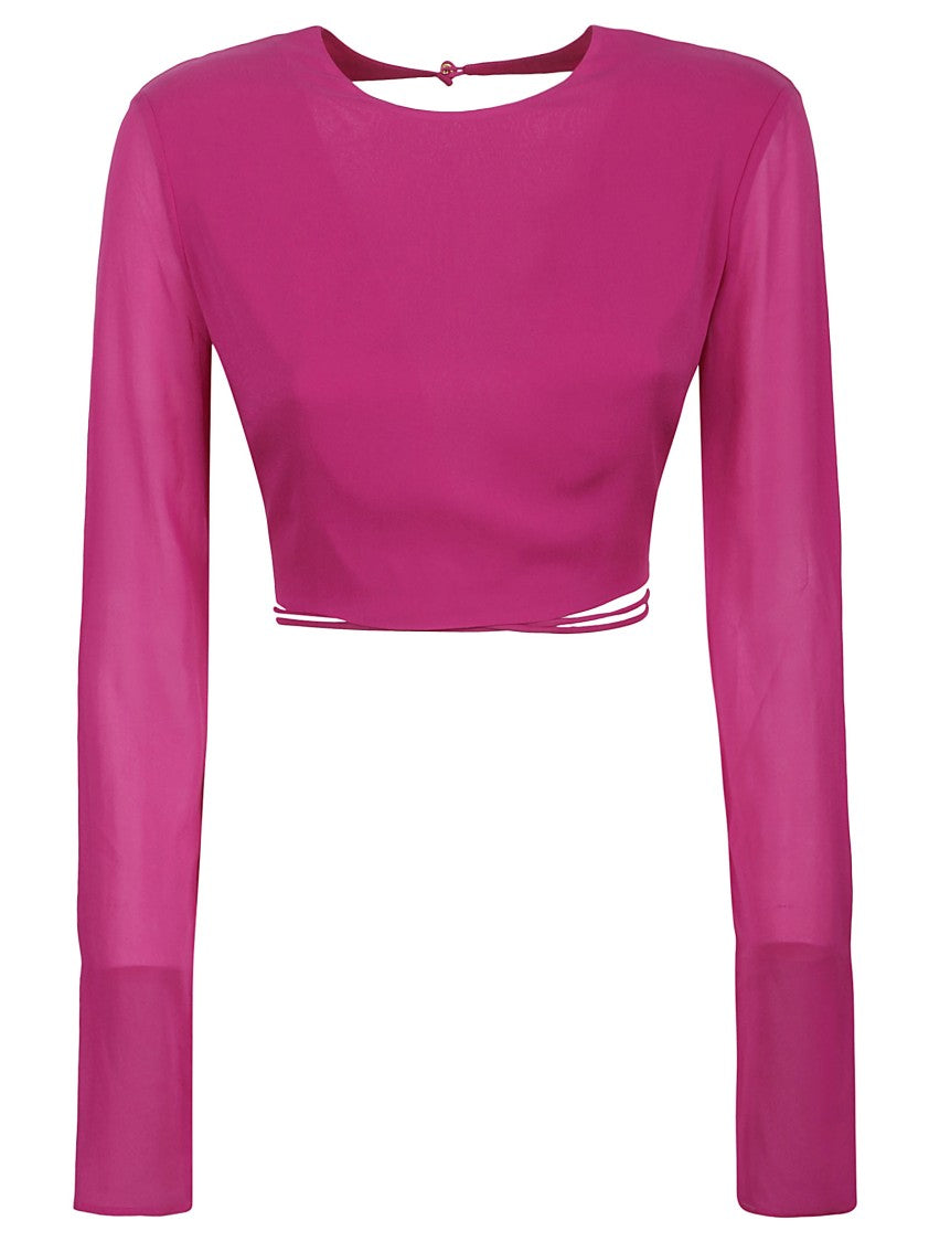 The Andamane Lea Open Back Silk Blouse