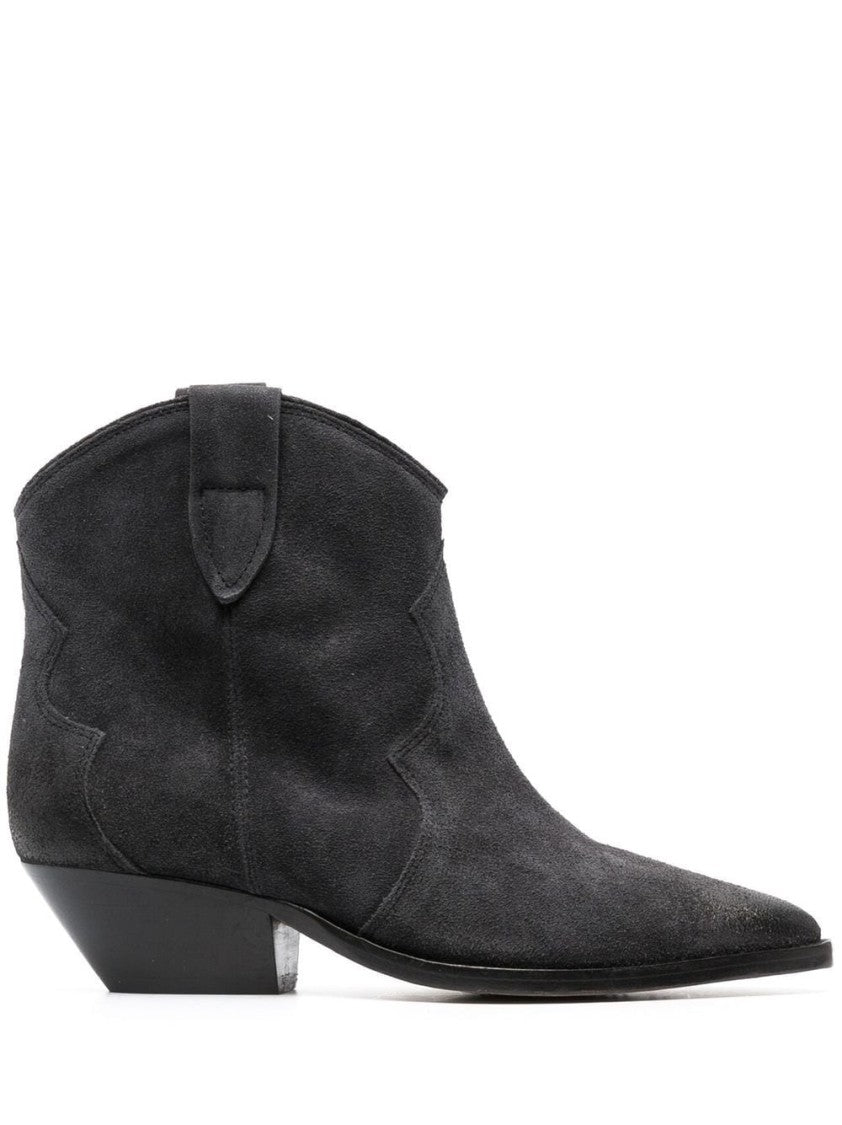 Isabel Marant Pointed Toe Ankle Boots With Western-Inspired Design