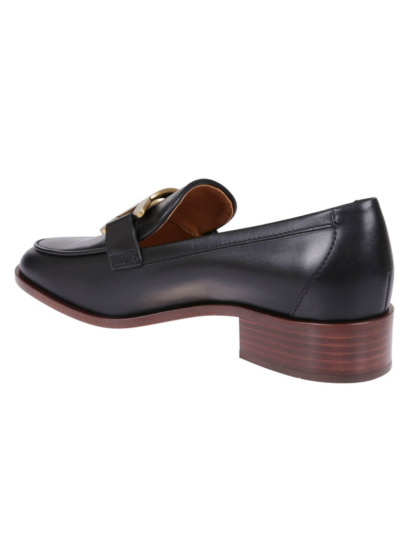 Tod's Leather Loafers With Gold-Tone Buckle