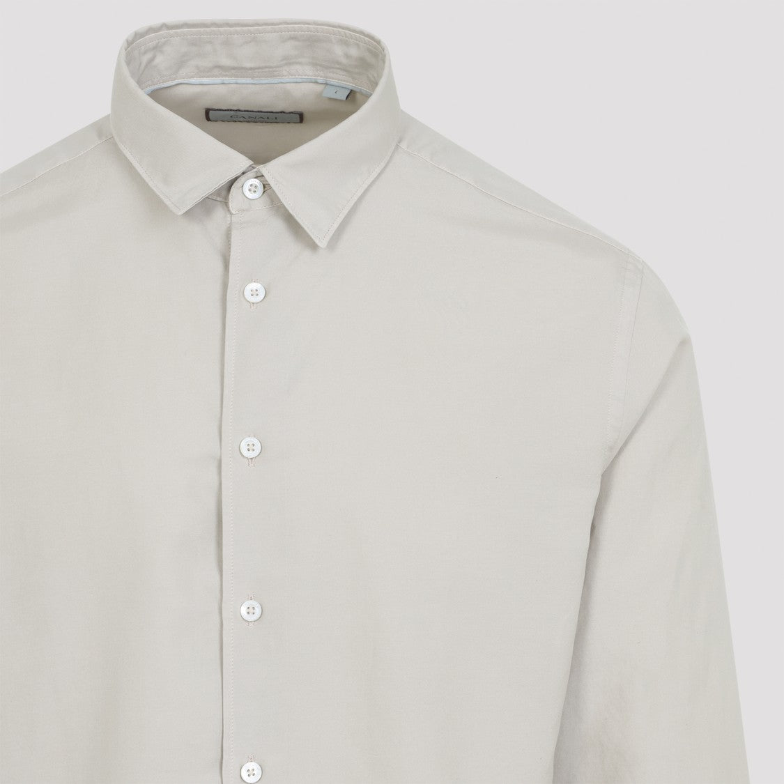 Canali Pointed Collar Cotton-Silk Blend Shirt