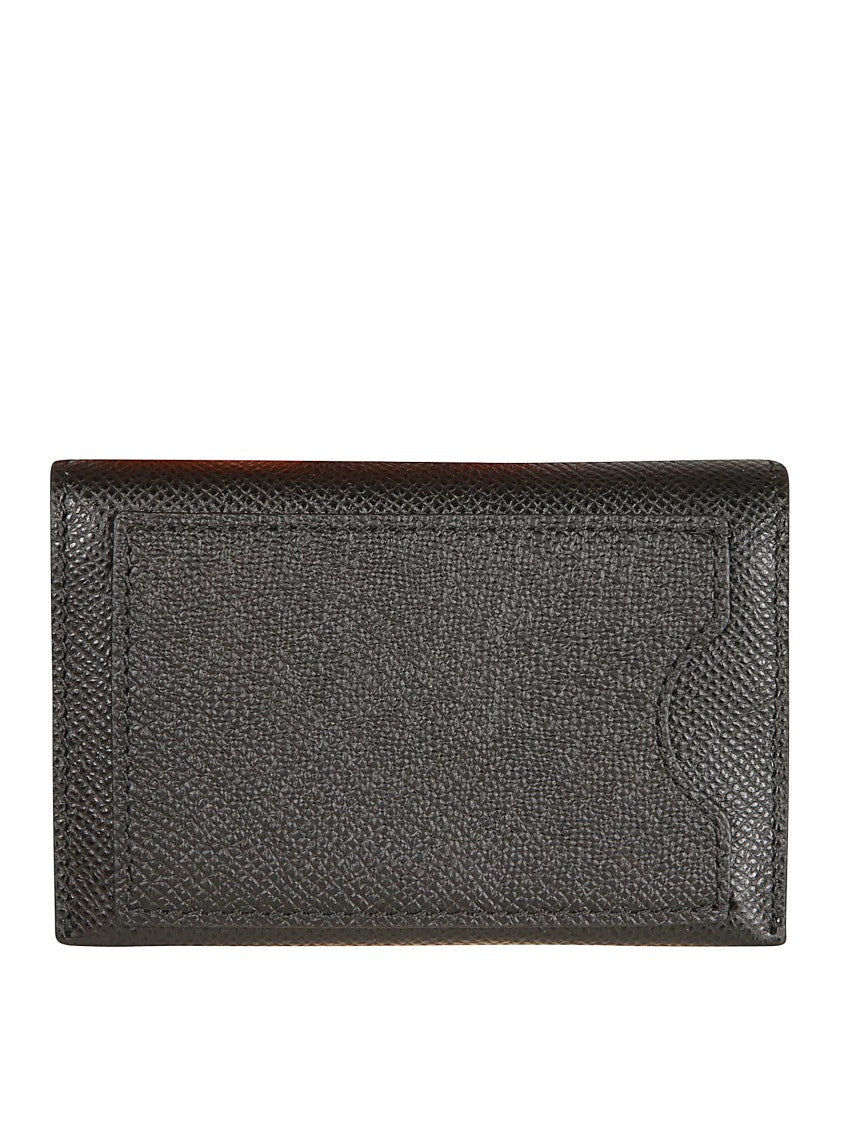 Ferragamo Grained Calf Leather Wallet With Foldover Top