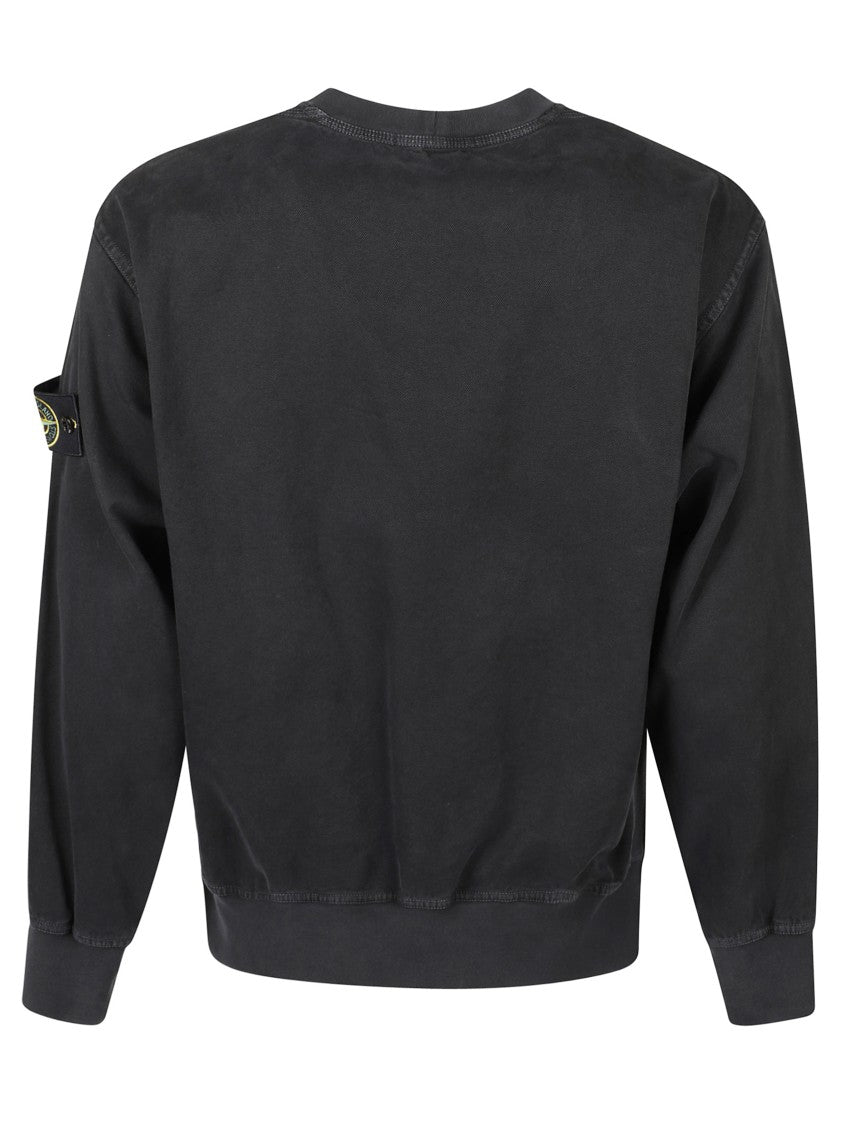 Stone Island Black Sweater With Signature Logo Patch