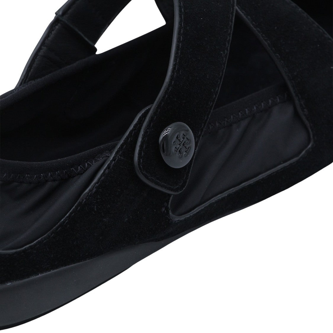 Tory Burch Rounded Toe Flats With Cross Strap