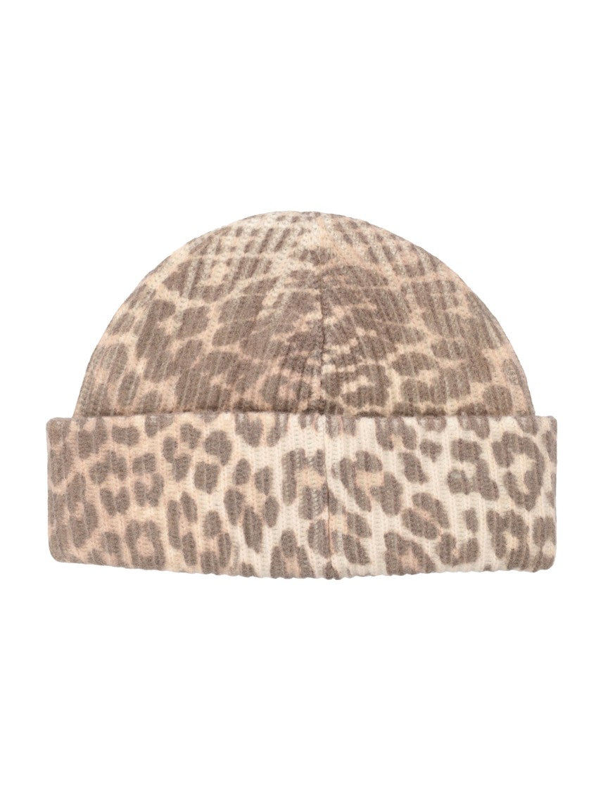 Ganni Leopard Beanie