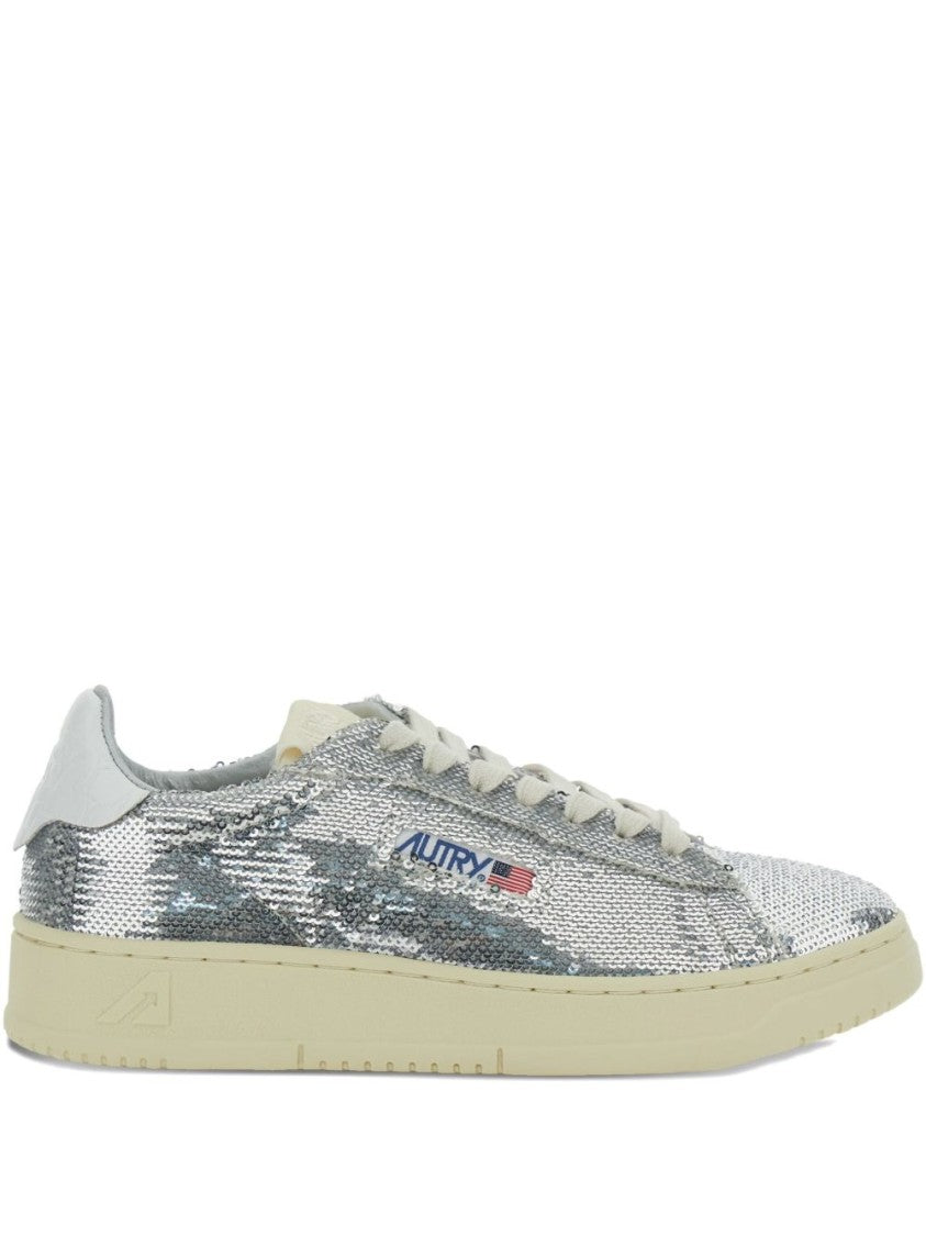 Autry Silver Sequin Low Sneakers