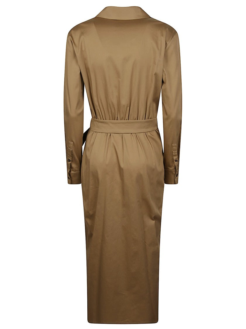 Max Mara Mxmbeta Wrap Design Cotton Midi Dress