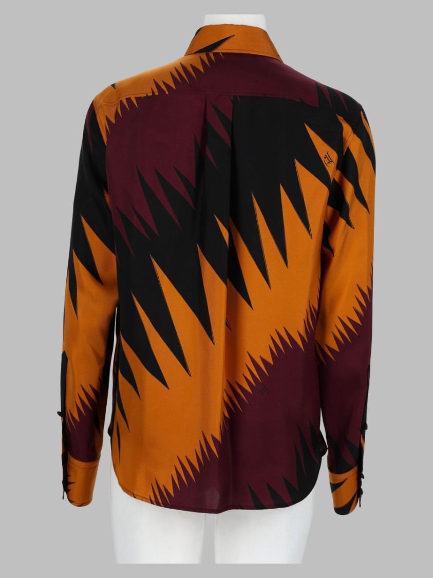 Pucci Burgundy Geometric Silk Shirt