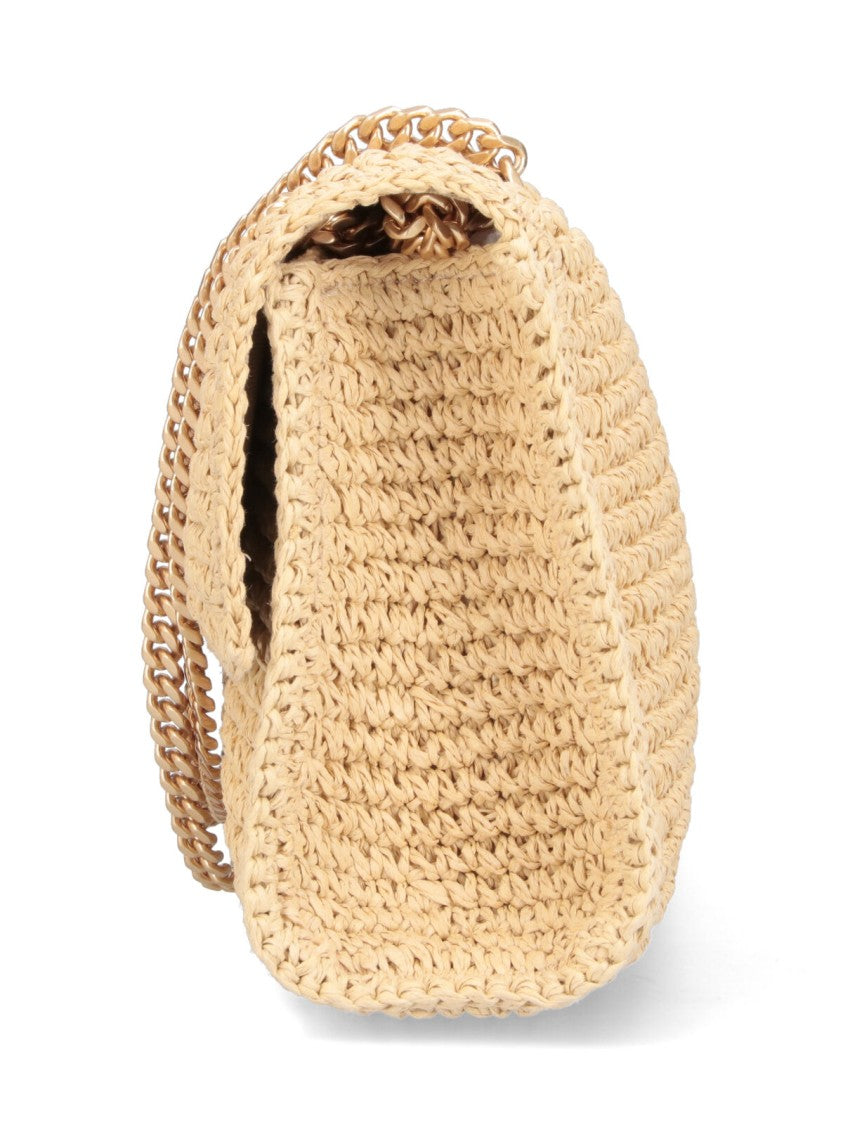Tory Burch Textured Beige Flap Bag
