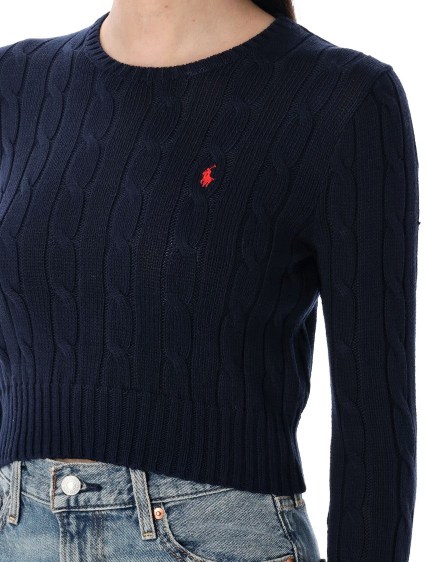 Polo Ralph Lauren Cable-Knit Cotton Cropped Jumper