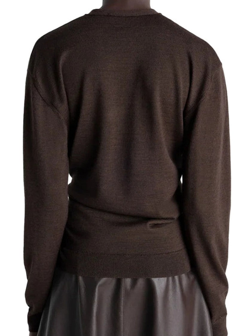 Lemaire Twisted V Neck Jumper With Wrap-Style Front
