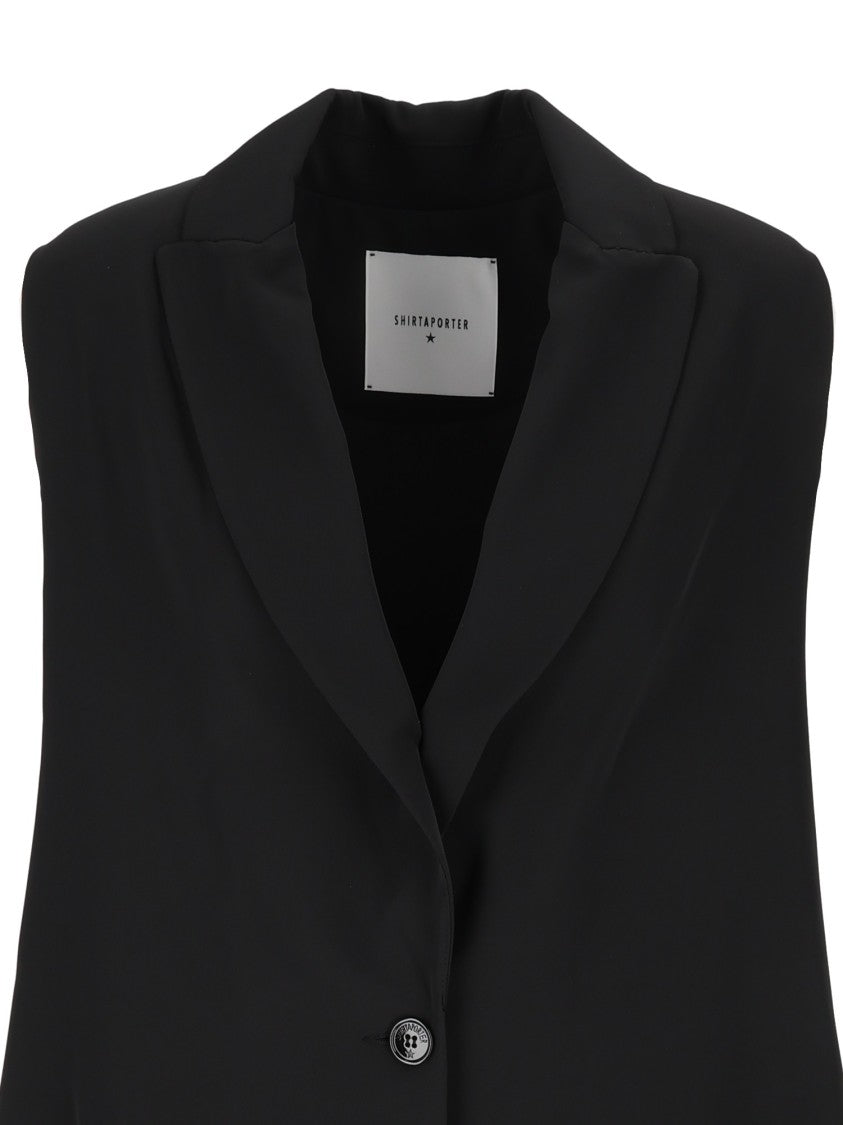 Shirt A Porter Black Gilet Con Frange Fringe Vest