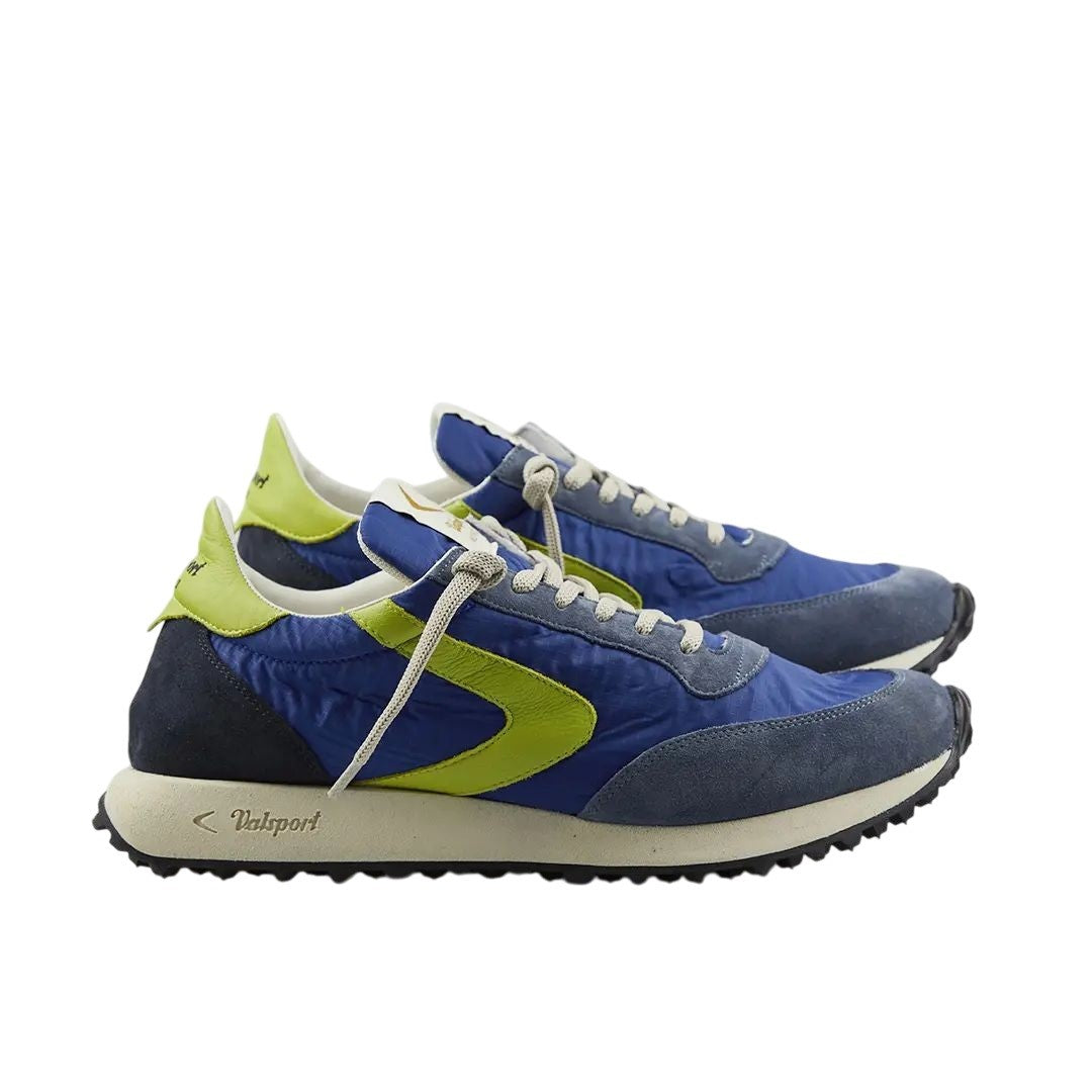Valsport Blue/Lime Green Valsport Suede Low-Top Sneakers