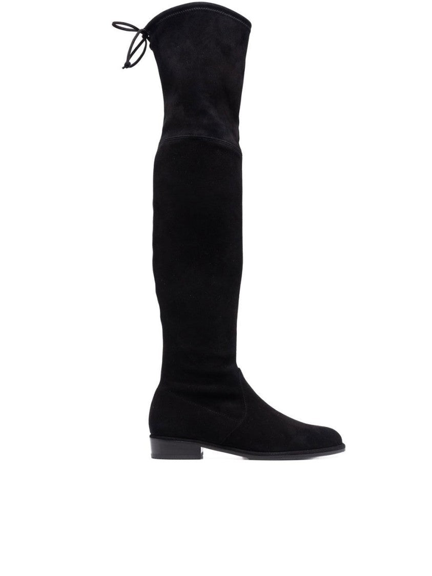 Stuart Weitzman Black Lowland Smooth Leather Knee-High Boots
