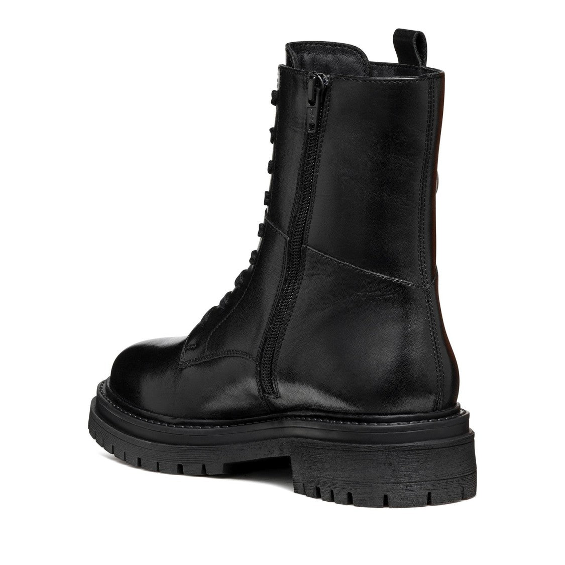 Geox Black Iridea Wool-Lined Lace-Up Leather Boots