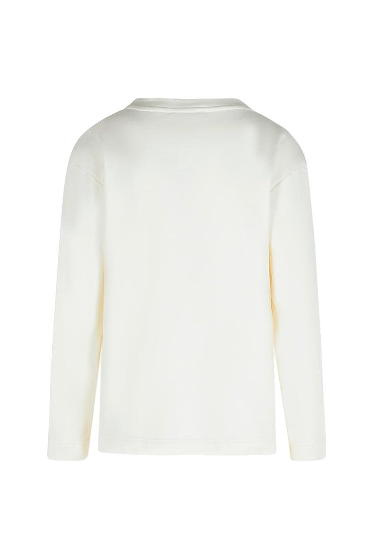Max Mara Cream Silk-Cotton Blend Logo Sweatshirt