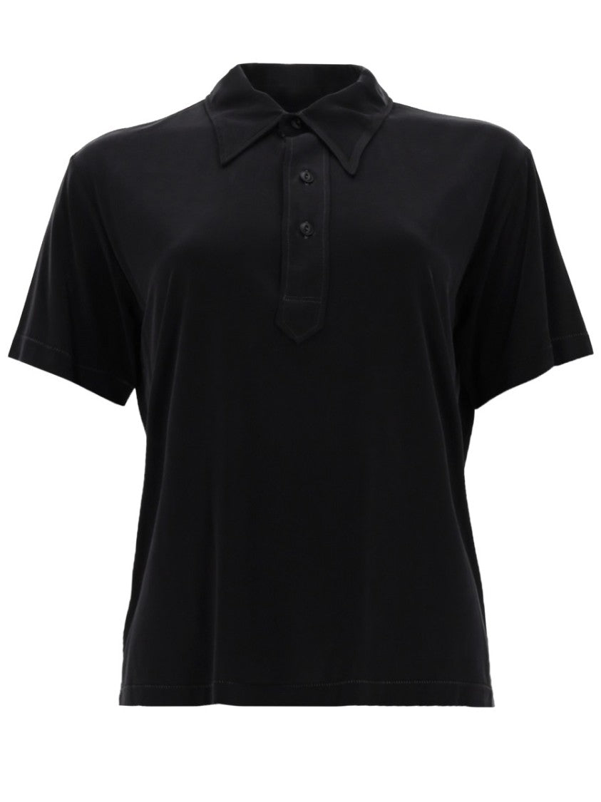 Maison Margiela Cupro Blend Three-Button Polo Shirt