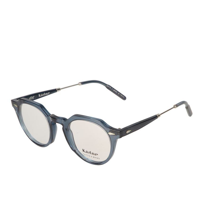 Kador Roket Translucent Smoky Blue Round Sunglasses With Angular Edges