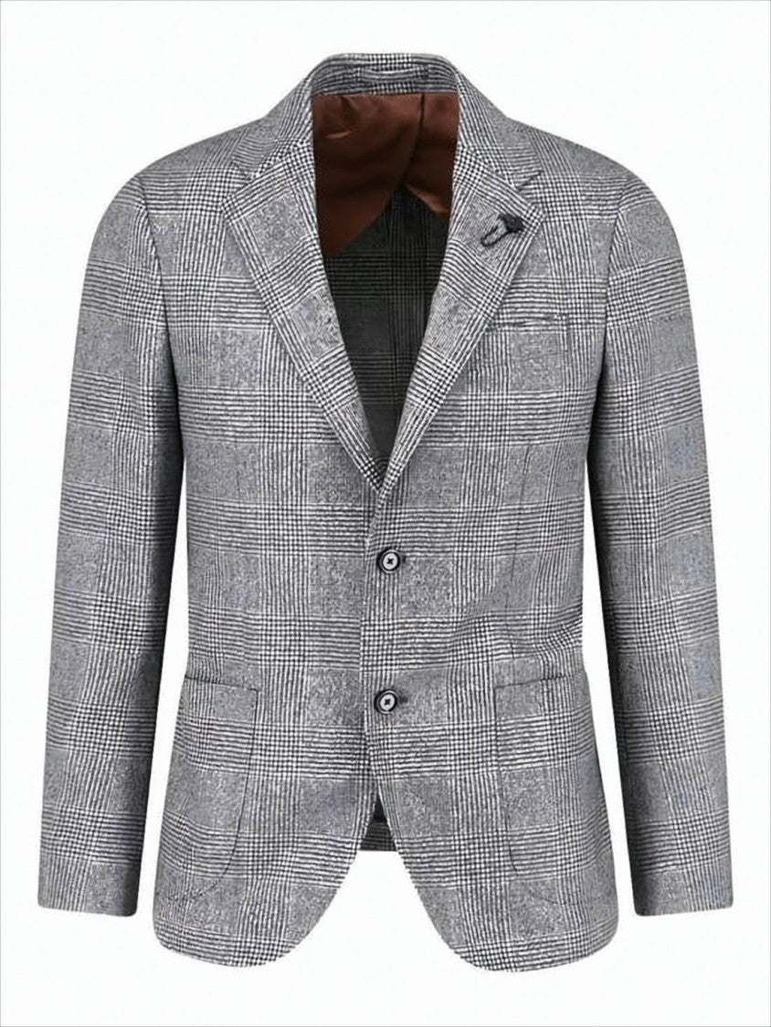 Lardini Classic Checkered Tailored Suit Jacket