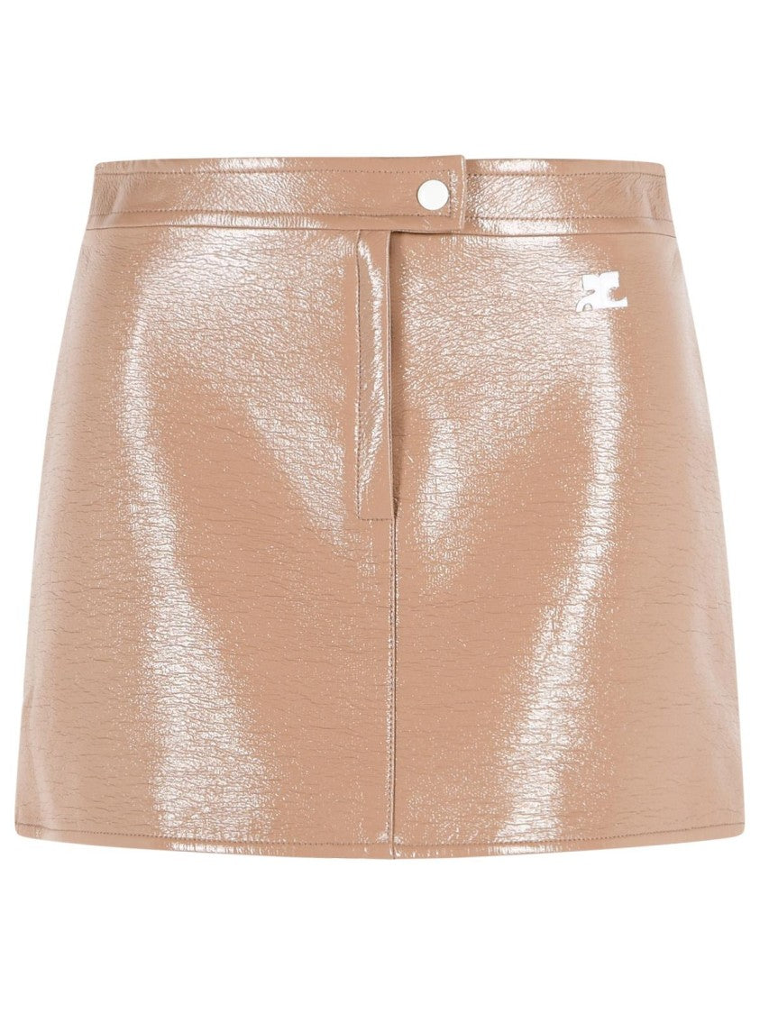Courrèges 'Reedition' 'Bronzer' Vinyl Miniskirt