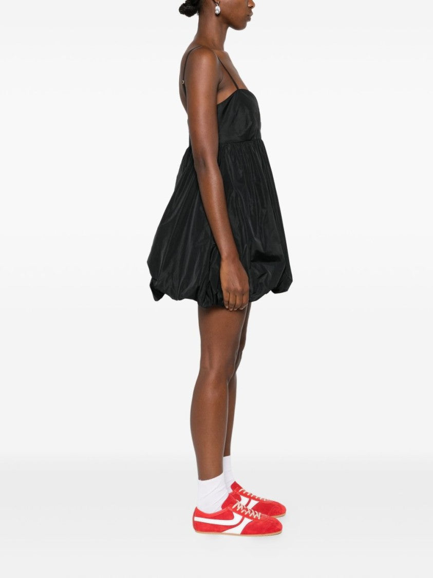 Pinko Short Black Mini Dress With Bubble Hem