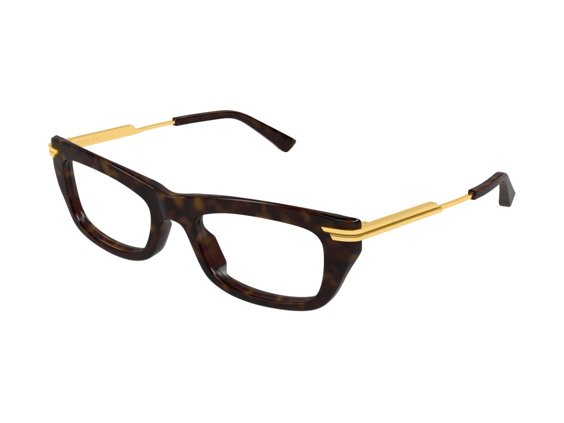 Bottega Veneta Gold Bv1371o Tortoiseshell Oversized Square Eyeglasses