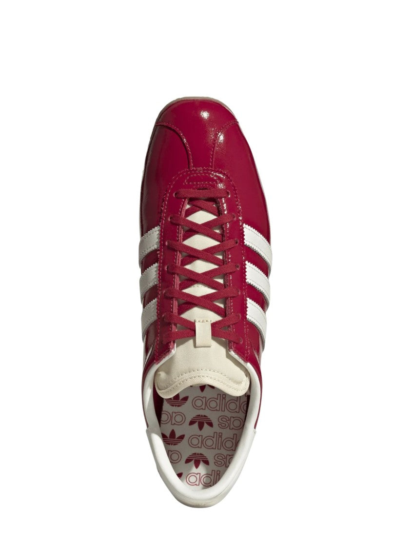 Adidas Glossy Red Sneakers With Contrasting Details