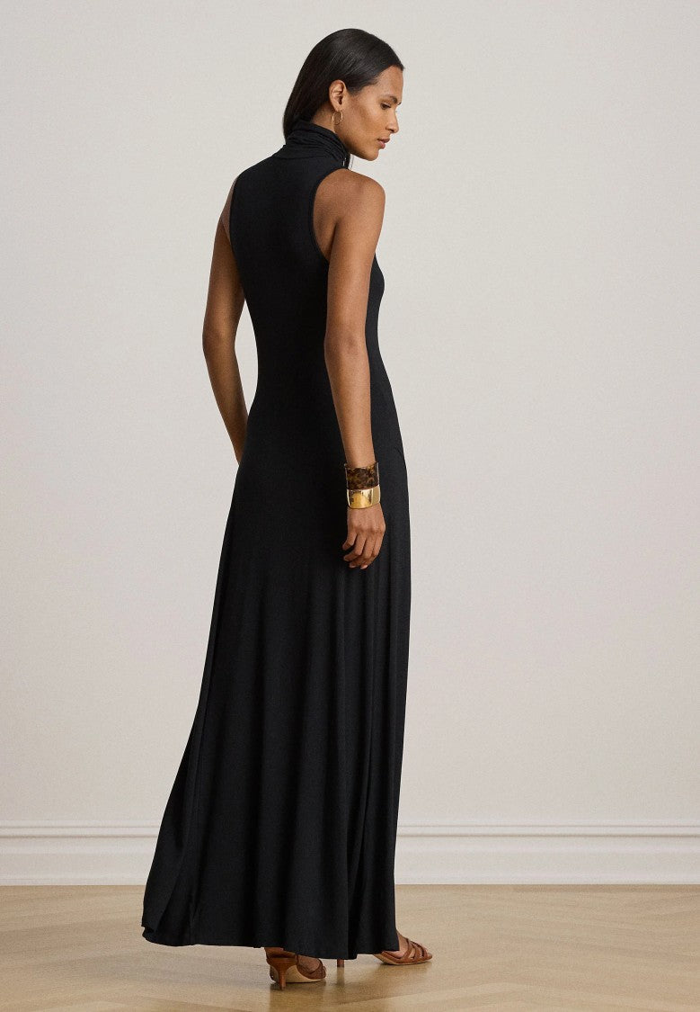 Lauren Ralph Lauren Sleeveless High-Turtleneck Flared Maxi Dress
