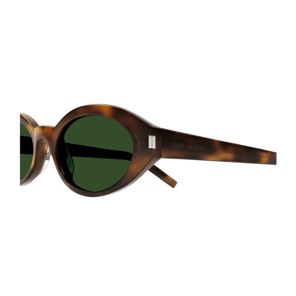 Saint Laurent Sl 567 Linea Corner Angle Oval Havana Acetate Sunglasses