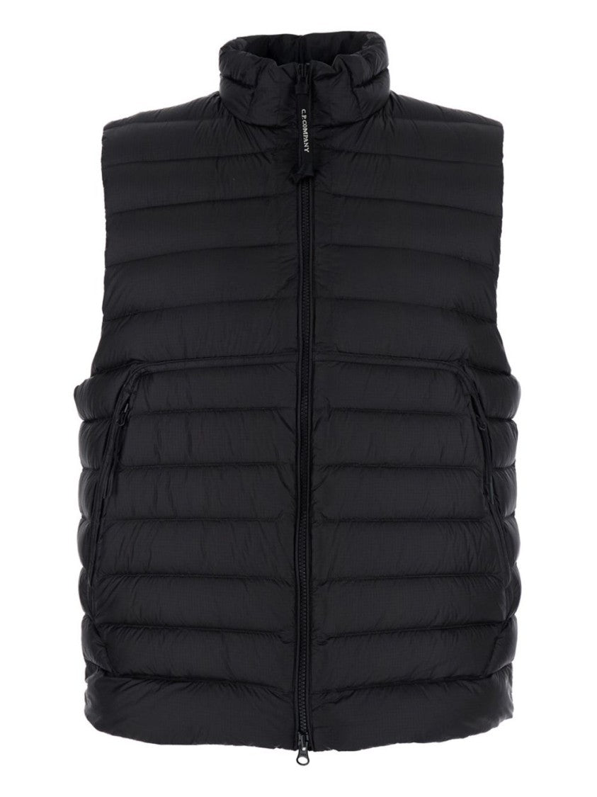 C.P. Company Matte Black Padded Vest With High Collar