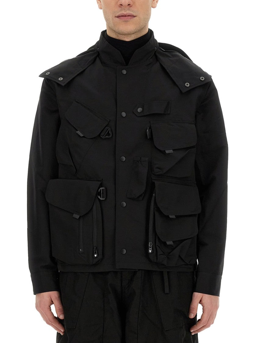 South2 West8 Utilitarian Black Parka With Logo