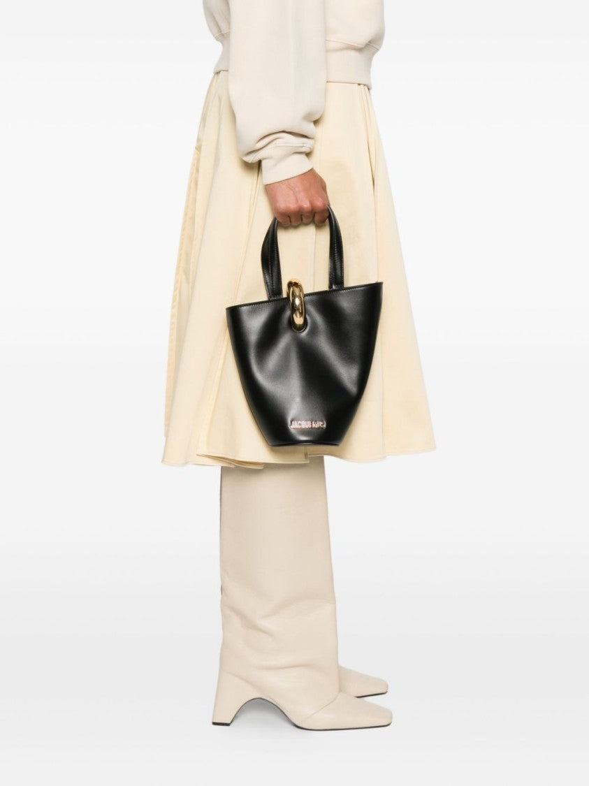 Jacquemus Black Asymmetrical Gold Ring Detail Bag