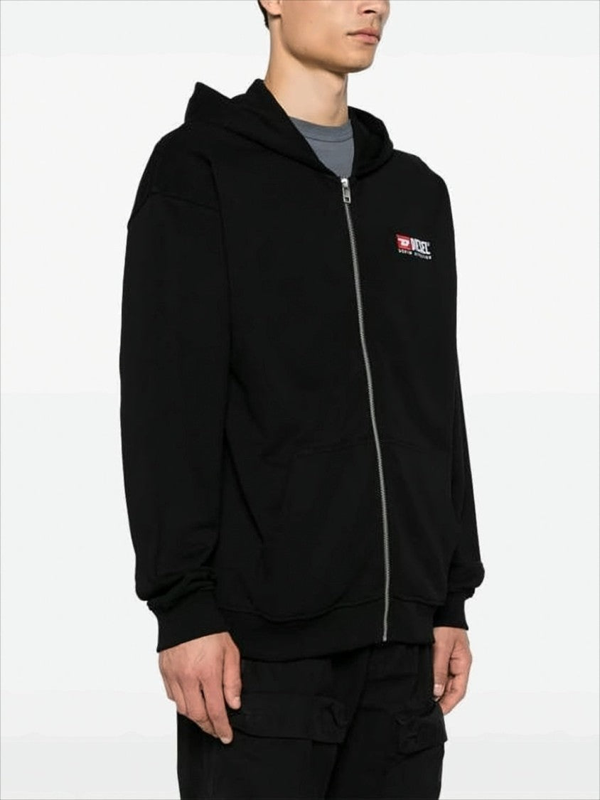 Diesel Relaxed Fit Black Zip-Up Hoodie