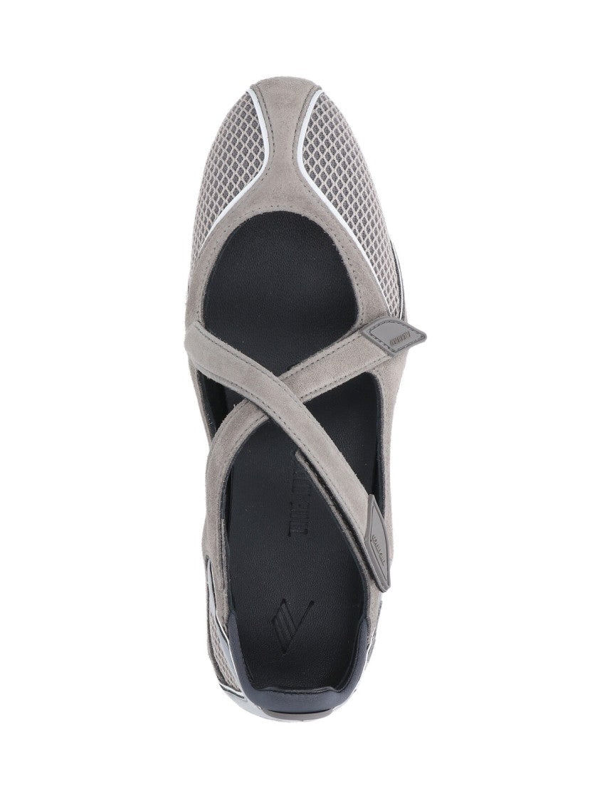 The Attico "Floor 01" Flat Ballerinas – Grey