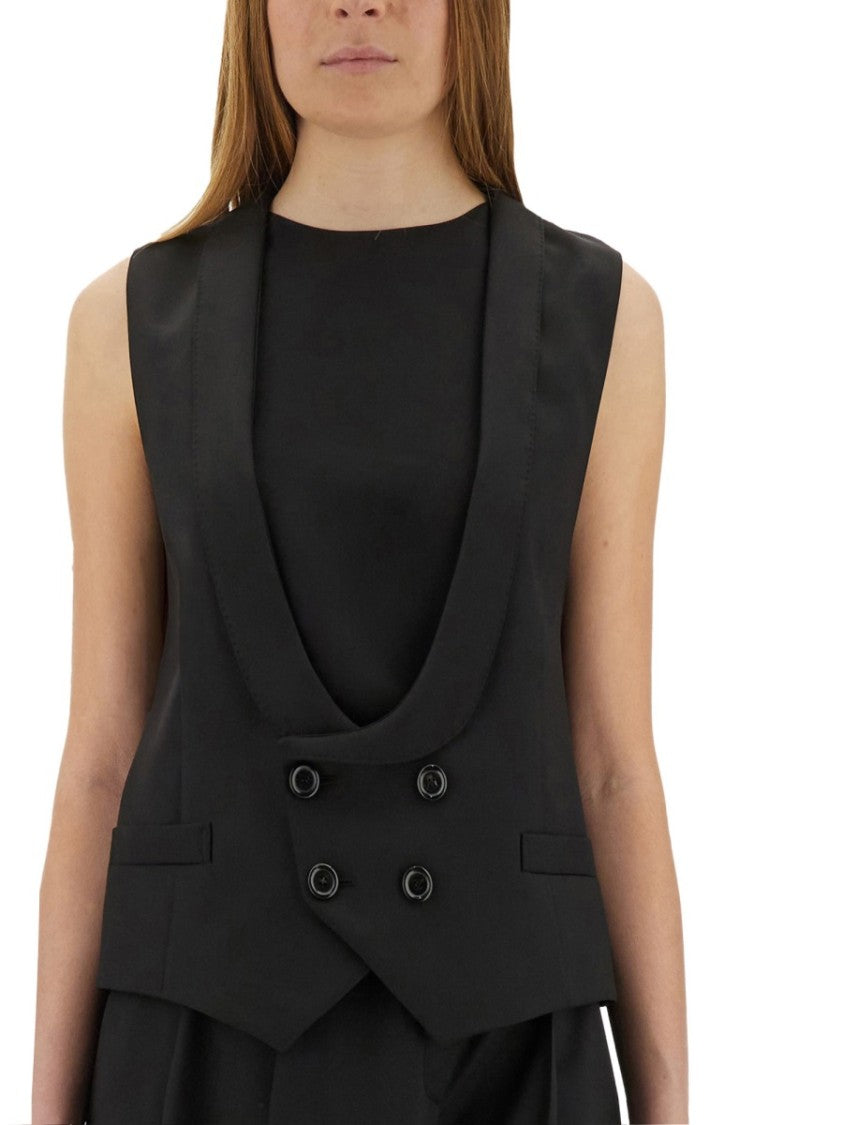 Moschino Black Virgin Wool Vest