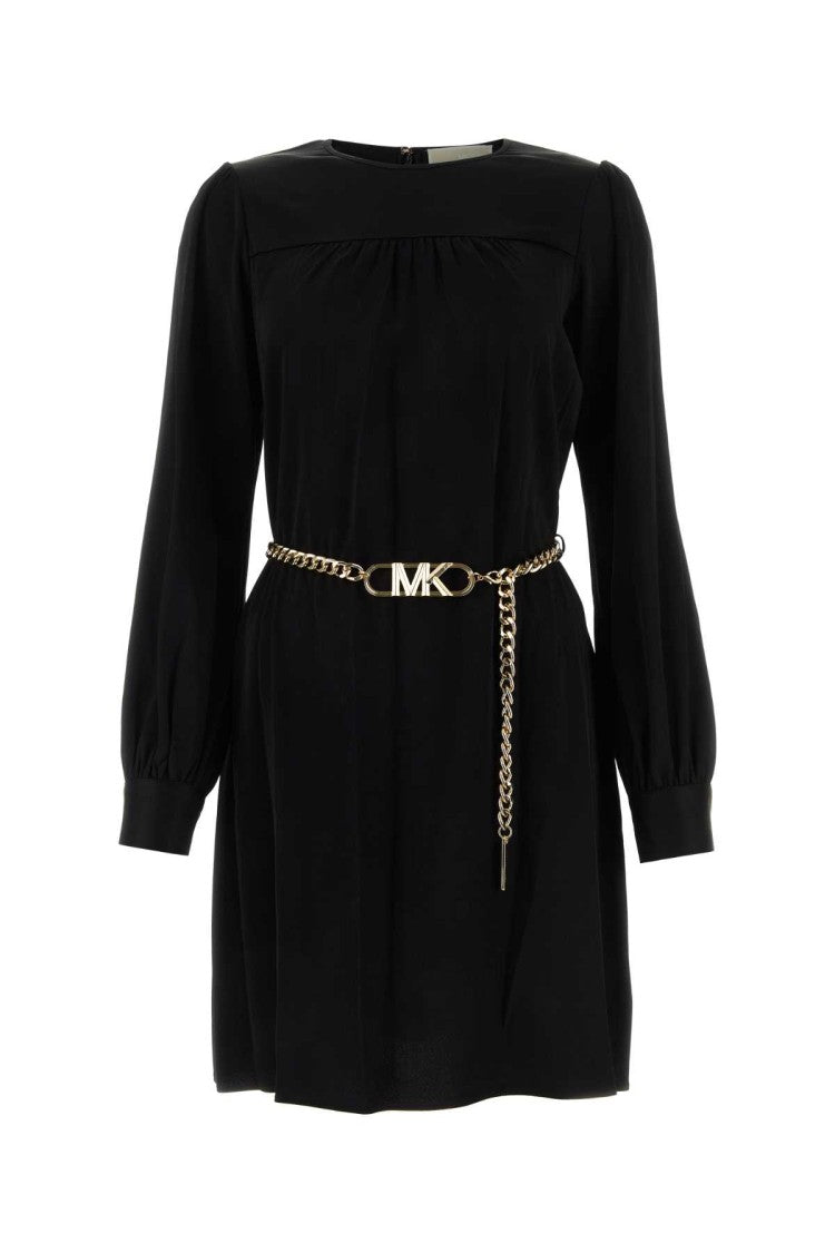Michael Michael Kors Black Jacquard Mini Dress