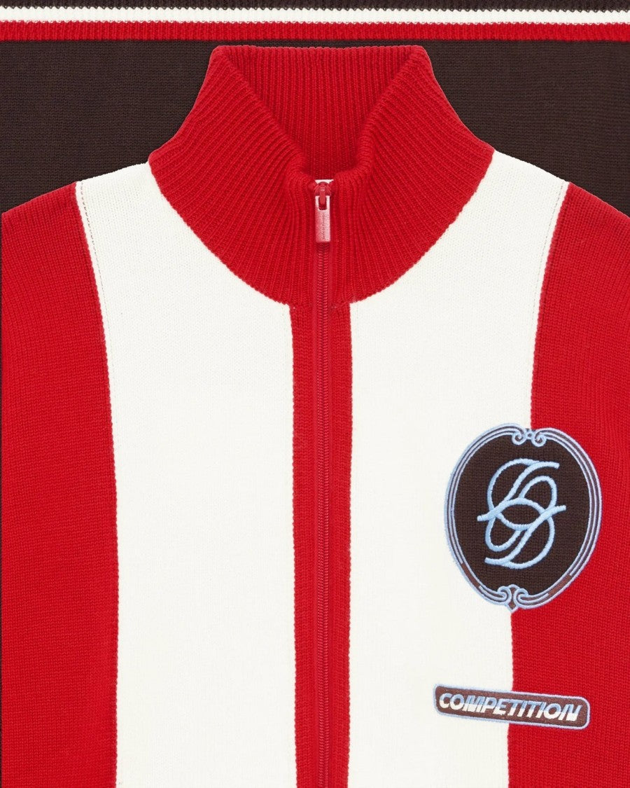 Drôle De Monsieur Multicolor Ski Competition Merino Wool Zip-Through Knit