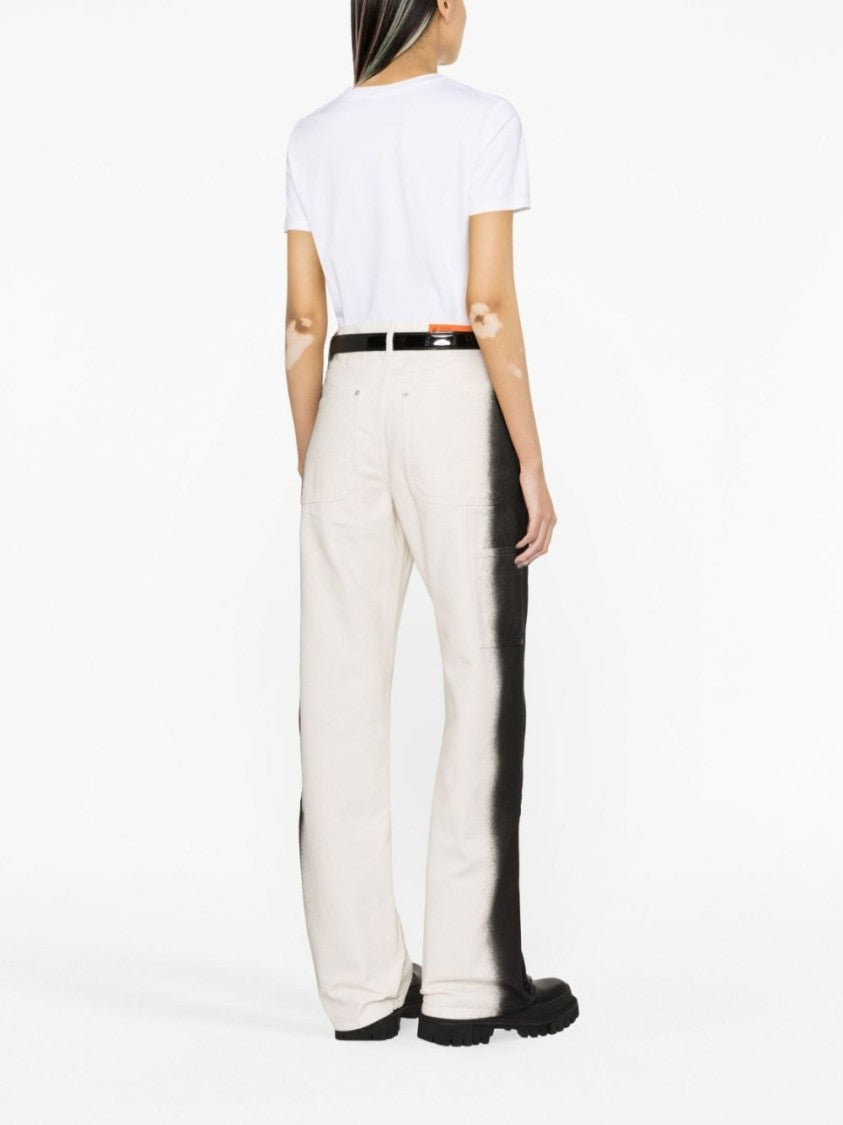 Balmain White Black Button Detail Logo Top
