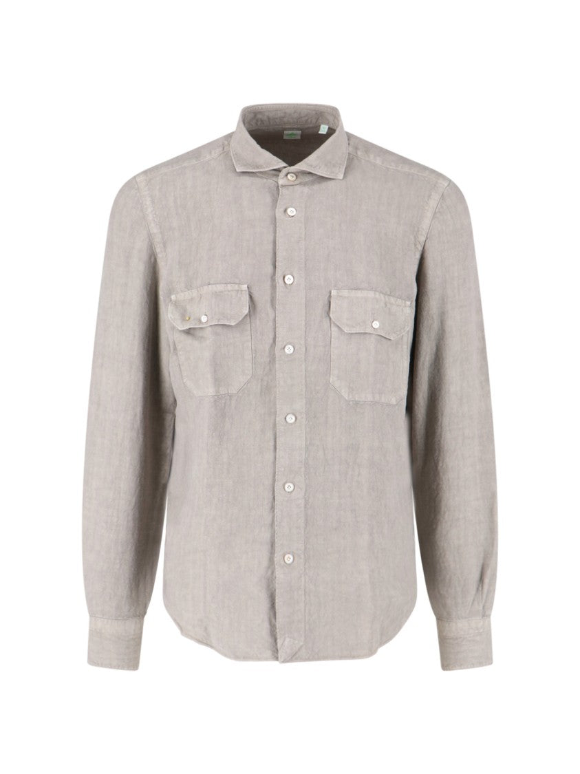 Finamore Salina Linen Shirt – Beige