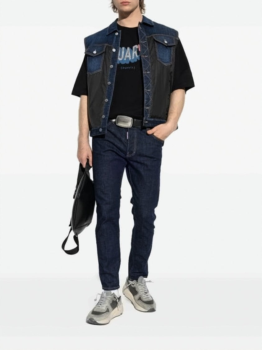Dsquared2 Dark Indigo Straight-Leg Denim Pants With Five-Pocket Styling