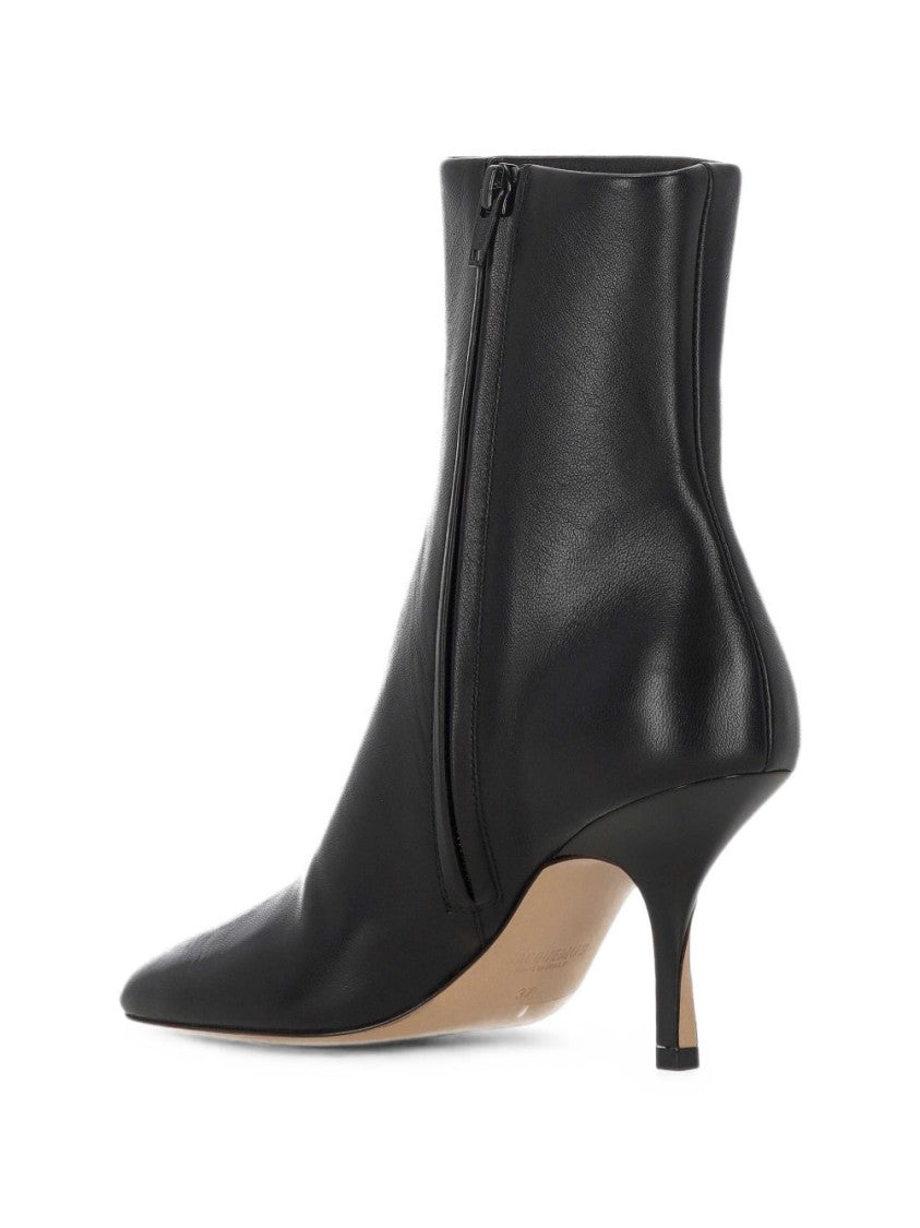 Jacquemus Ankle Boots With Pointed Toe And Curved Kitten Heel