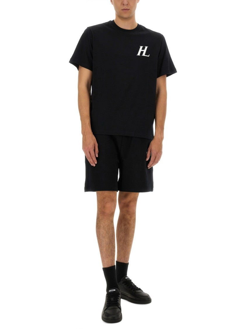 Helmut Lang Black Shorts With Logo Detail