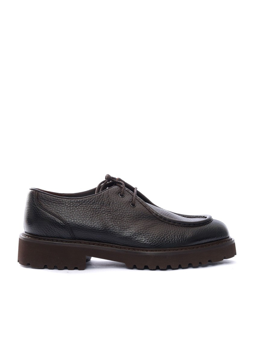 Doucal's Textured Calfskin Derby Shoes