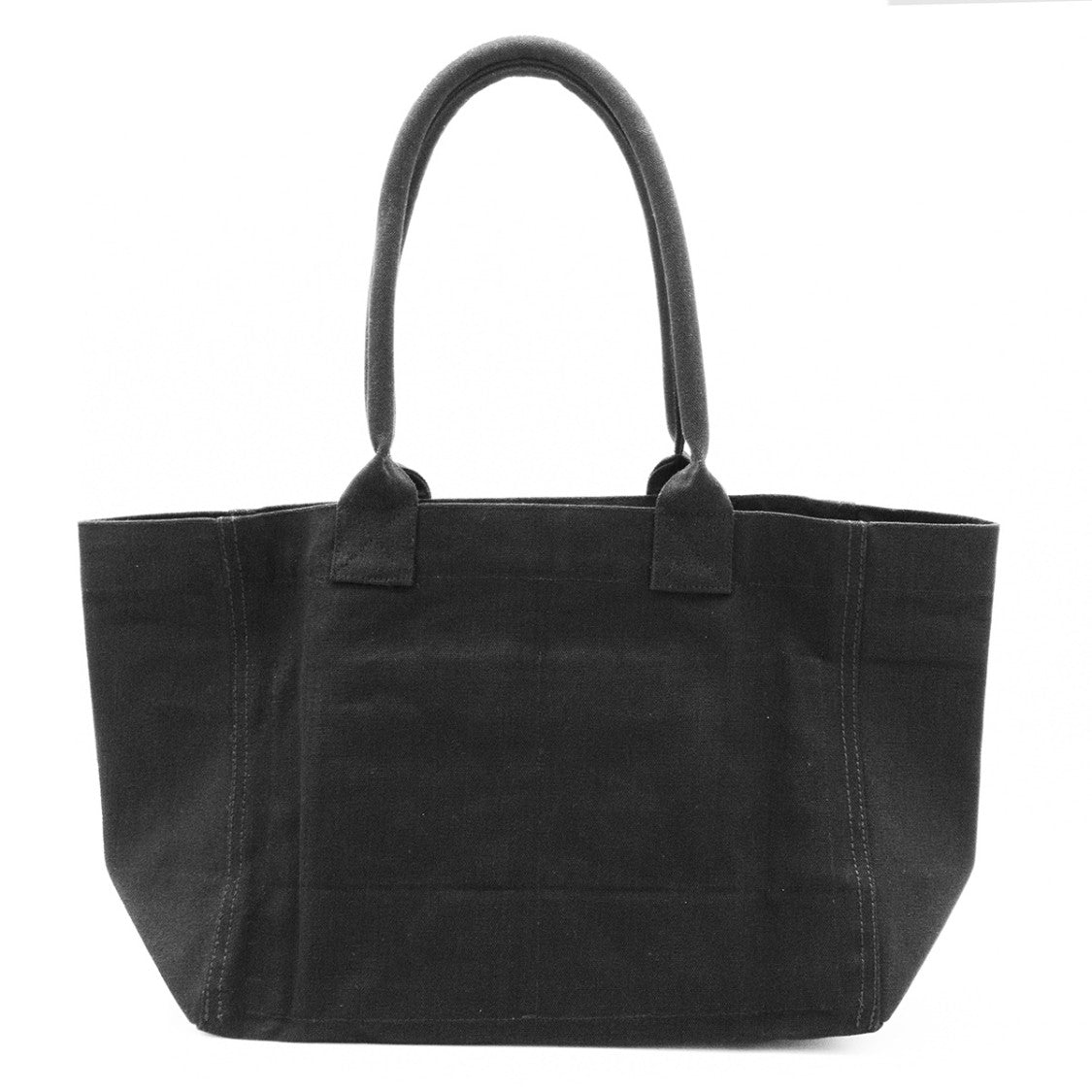 Isabel Marant Black Yenky Logo Stitched Cotton Tote Bag