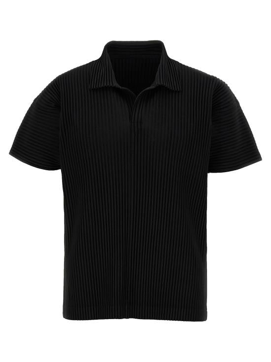 Homme Plissé Issey Miyake Pleated Short-Sleeve Shirt With Boxy Fit And Classic Collar